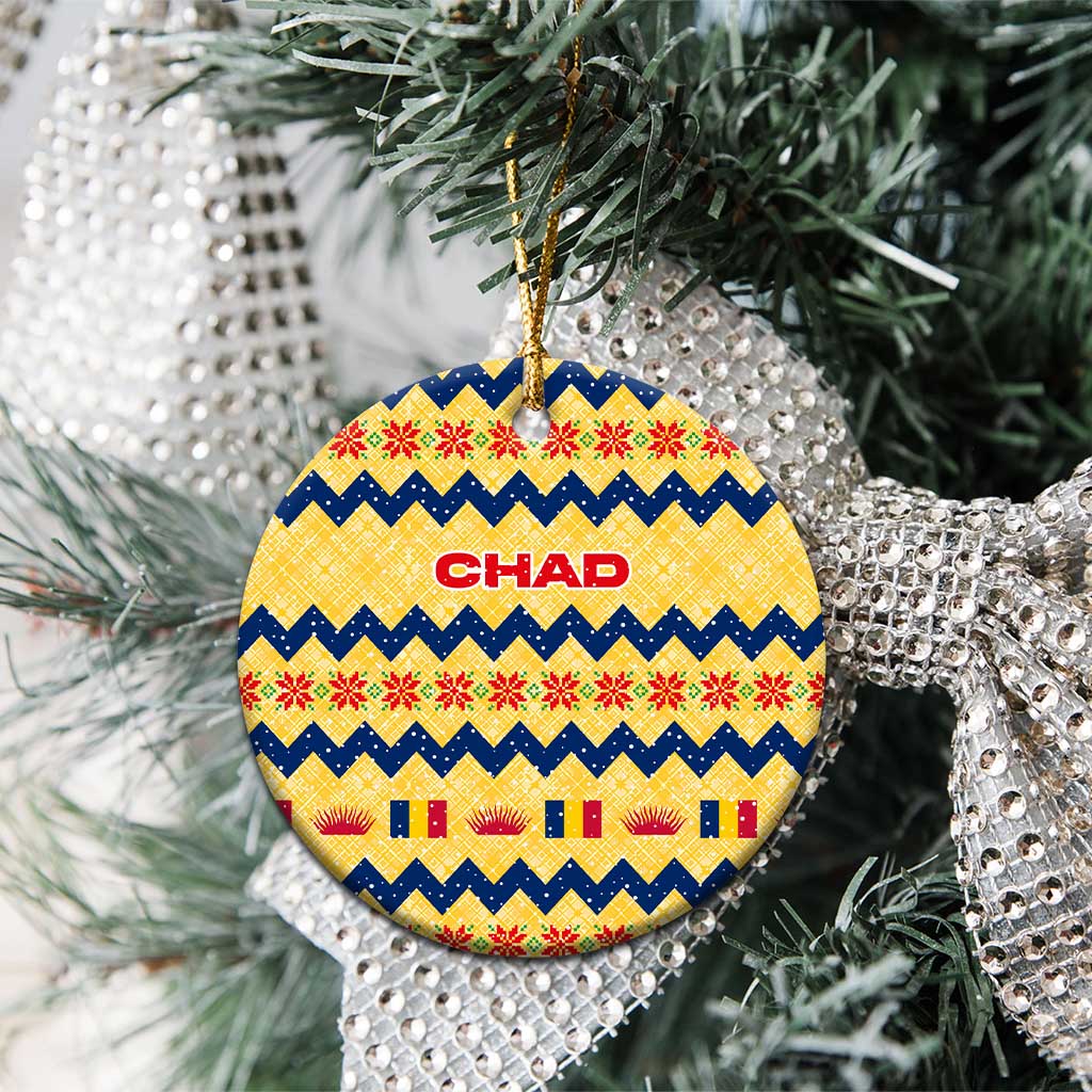 Chad Christmas Ceramic Ornament National Coat of Arms, and Festive Motif - African Pride
