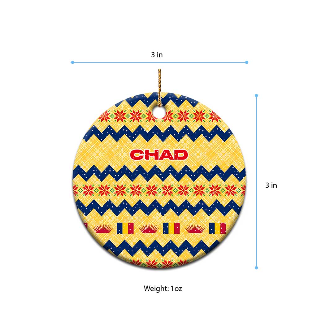 Chad Christmas Ceramic Ornament National Coat of Arms, and Festive Motif - African Pride