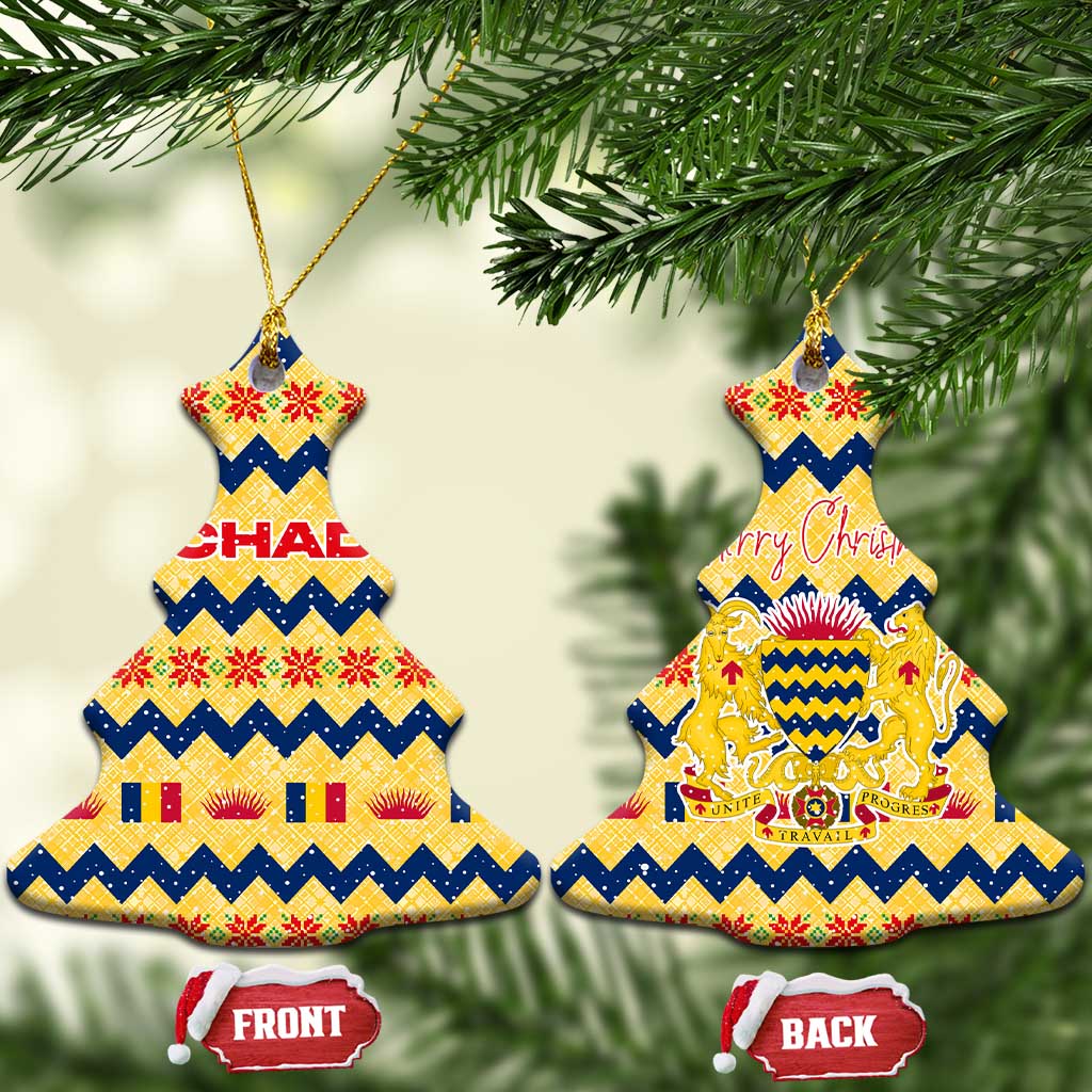 Chad Christmas Ceramic Ornament National Coat of Arms, and Festive Motif - African Pride
