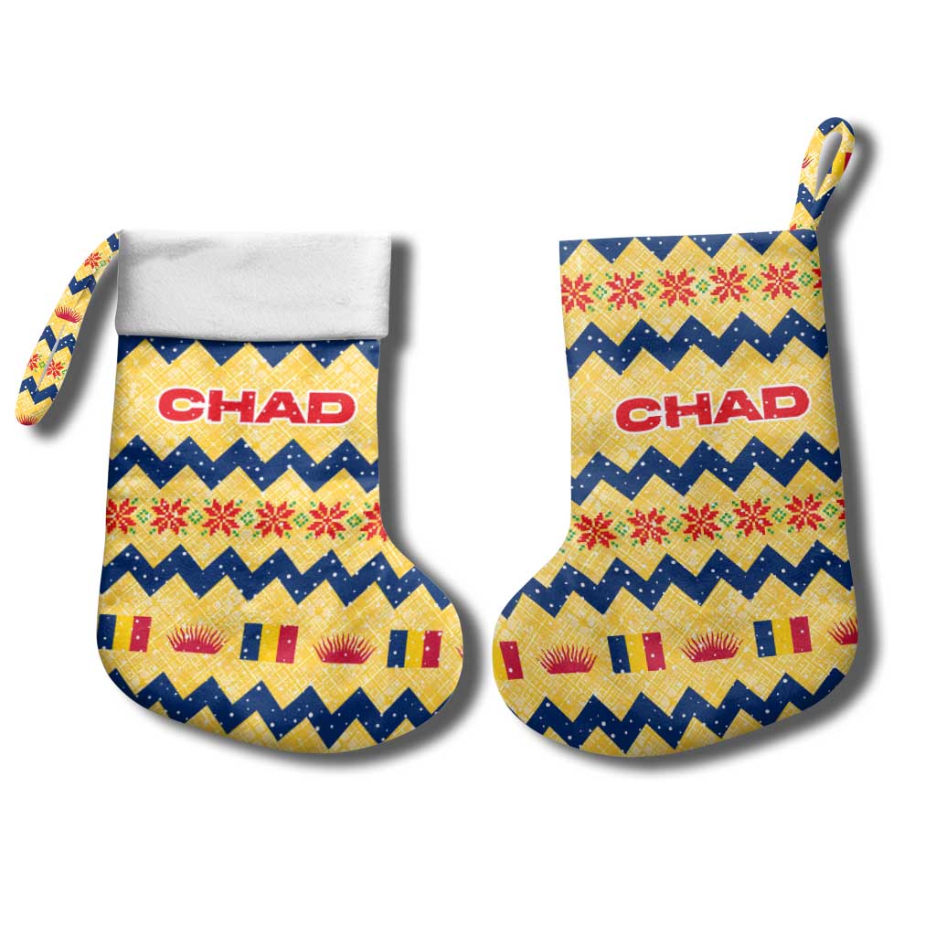 Chad Christmas Stocking National Coat of Arms, and Festive Motif - African Pride