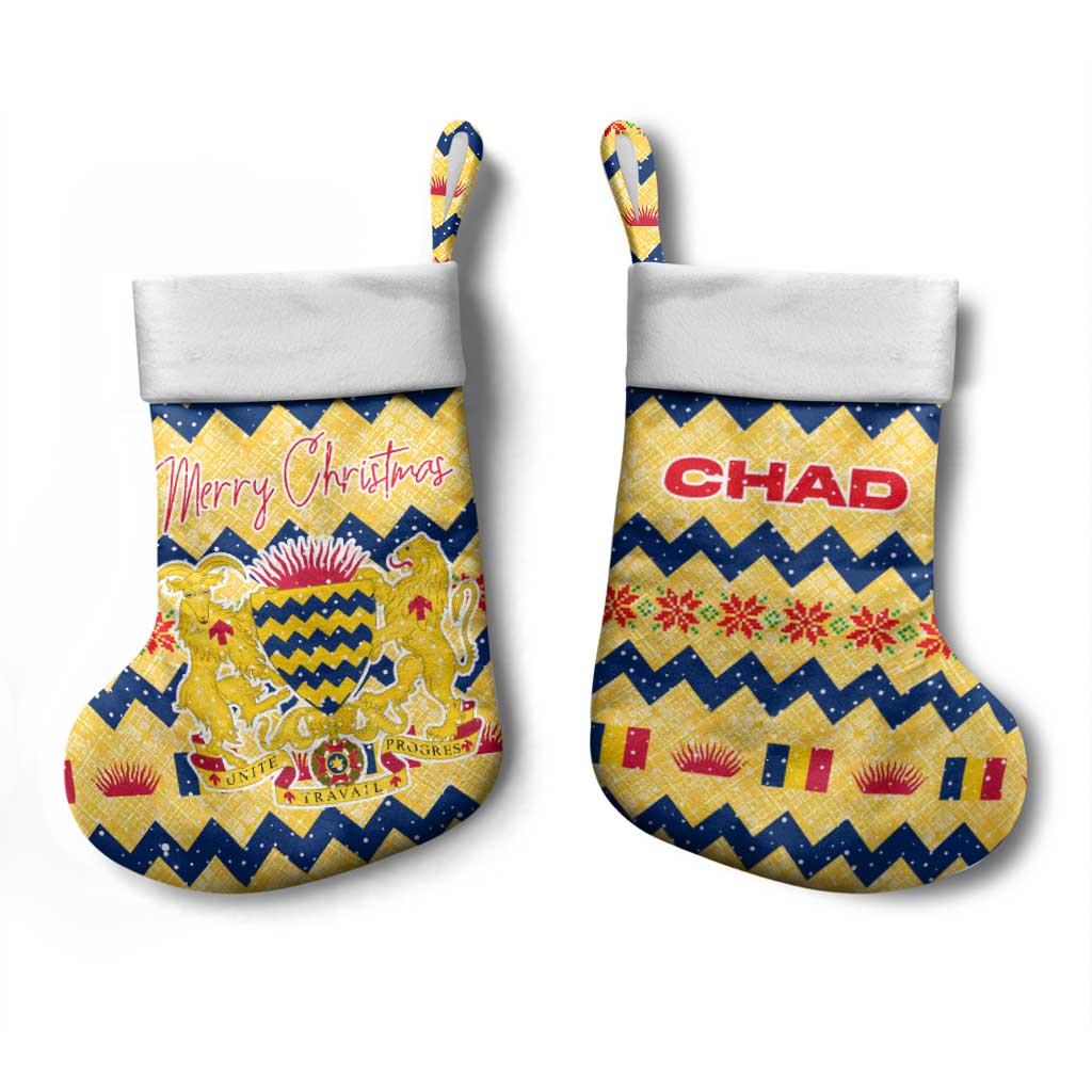 Chad Christmas Stocking National Coat of Arms, and Festive Motif - African Pride
