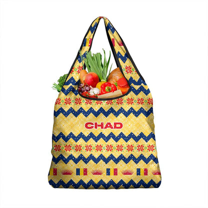 Chad Christmas Grocery Bag National Coat of Arms, and Festive Motif - African Pride