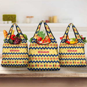 Chad Christmas Grocery Bag National Coat of Arms, and Festive Motif - African Pride