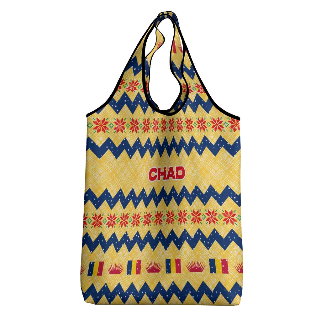 Chad Christmas Grocery Bag National Coat of Arms, and Festive Motif - African Pride