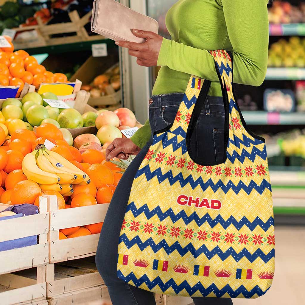 Chad Christmas Grocery Bag National Coat of Arms, and Festive Motif - African Pride