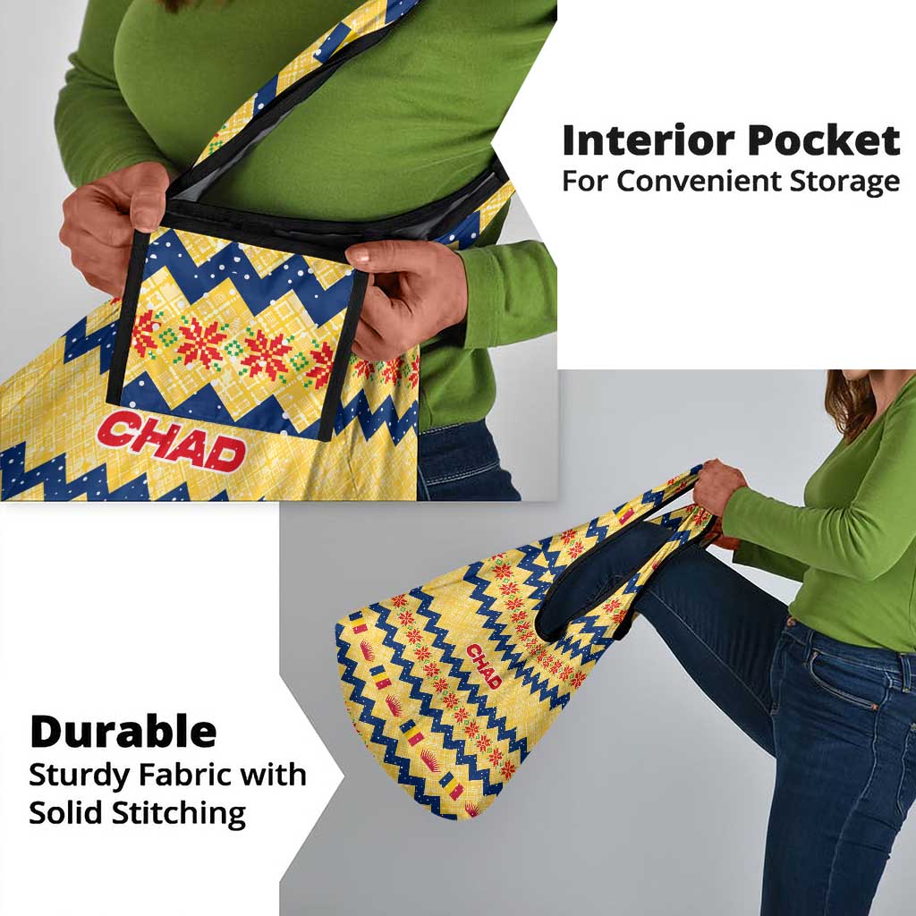 Chad Christmas Grocery Bag National Coat of Arms, and Festive Motif - African Pride