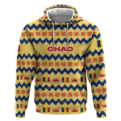 Chad Christmas Hoodie National Coat of Arms, and Festive Motif - African Pride