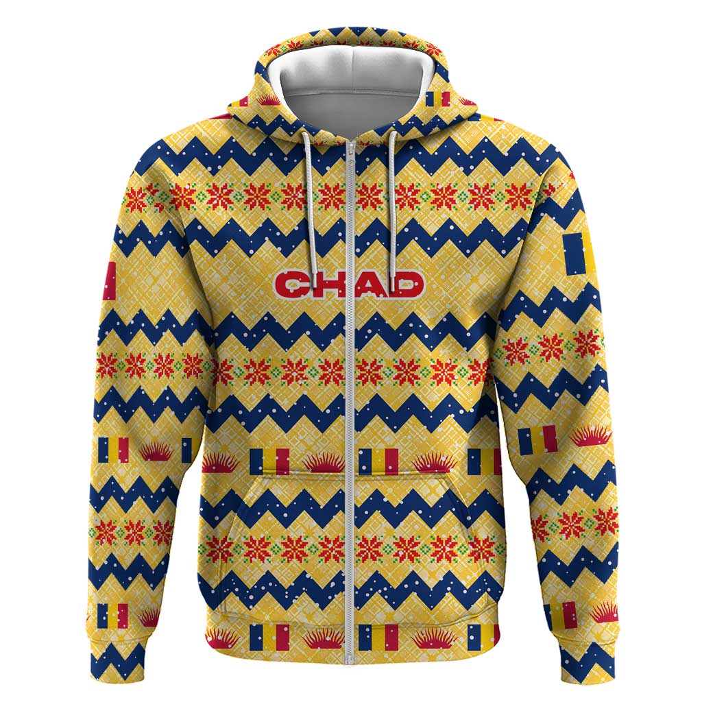 Chad Christmas Hoodie National Coat of Arms, and Festive Motif - African Pride
