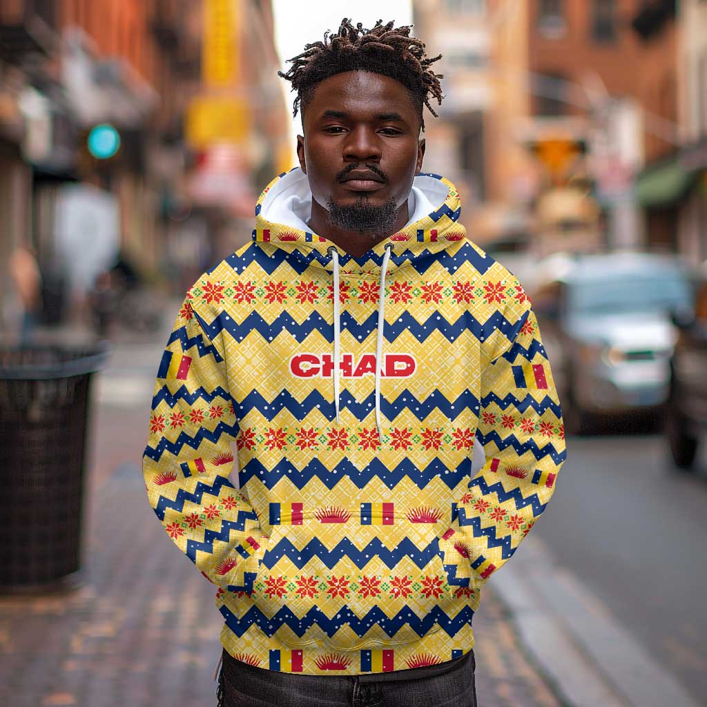 Chad Christmas Hoodie National Coat of Arms, and Festive Motif - African Pride