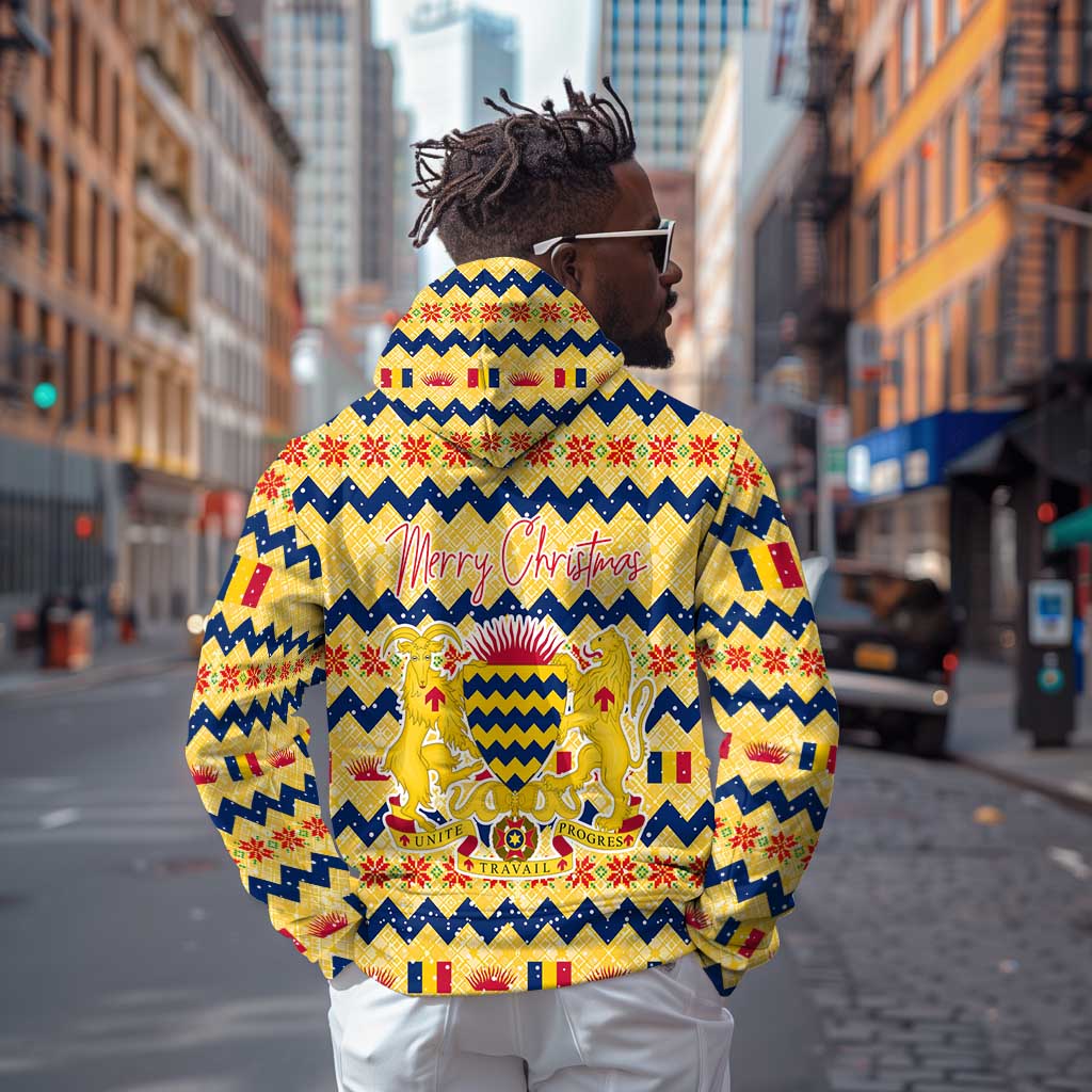 Chad Christmas Hoodie National Coat of Arms, and Festive Motif - African Pride