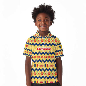 Chad Christmas Kid Polo Shirt National Coat of Arms, and Festive Motif - African Pride