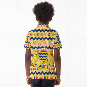 Chad Christmas Kid Polo Shirt National Coat of Arms, and Festive Motif - African Pride