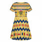 Chad Christmas Kid Short Sleeve Dress National Coat of Arms, and Festive Motif - African Pride