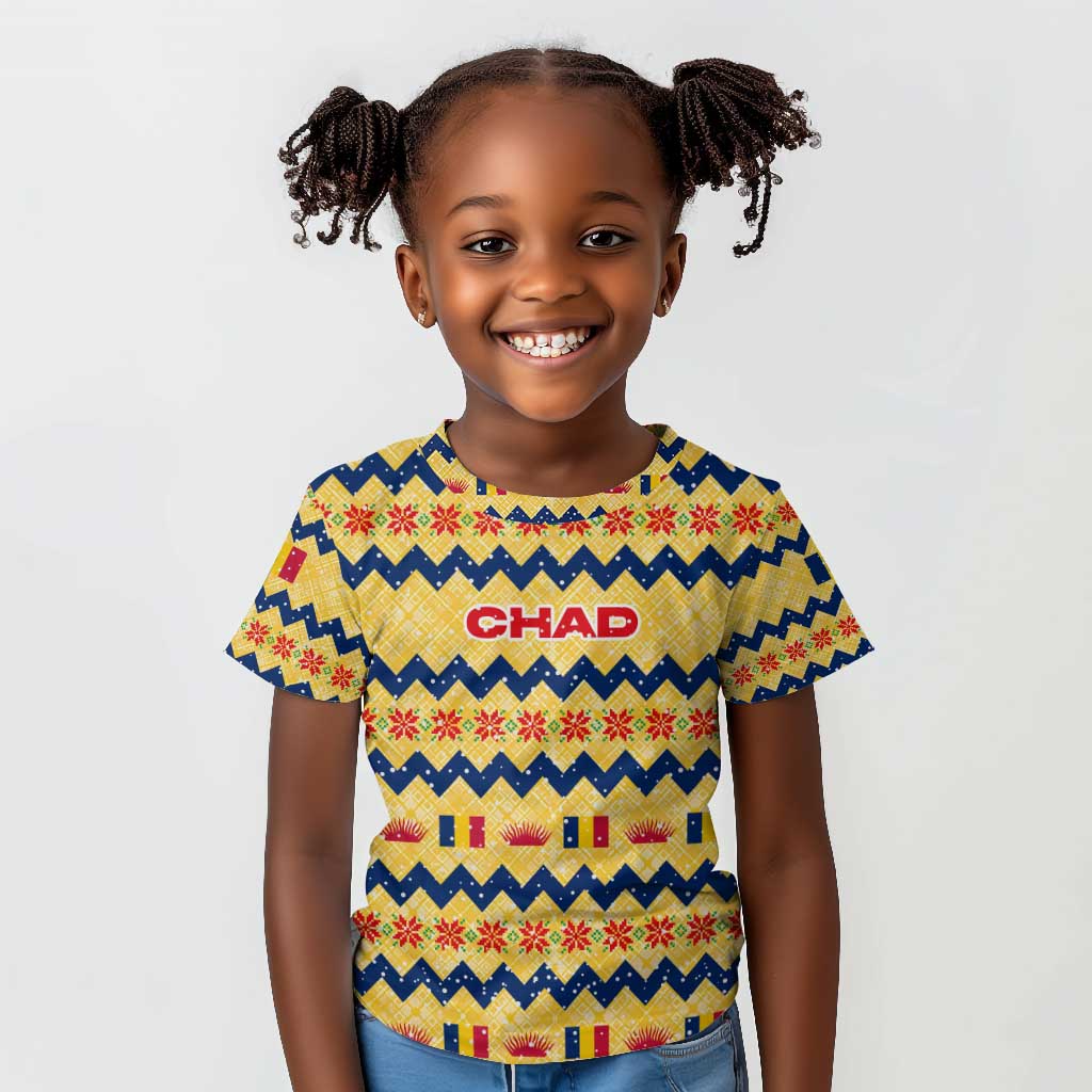 Chad Christmas Kid T shirt National Coat of Arms, and Festive Motif - African Pride