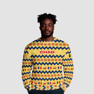 Chad Christmas Ugly Christmas Sweater National Coat of Arms, and Festive Motif - African Pride
