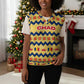 Chad Christmas Knitted V-Neck Vest National Coat of Arms, and Festive Motif - African Pride