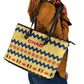 Chad Christmas Leather Tote Bag National Coat of Arms, and Festive Motif - African Pride