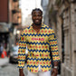 Chad Christmas Long Sleeve Button Shirt National Coat of Arms, and Festive Motif - African Pride
