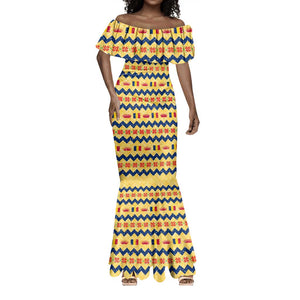 Chad Christmas Mermaid Dress National Coat of Arms, and Festive Motif - African Pride