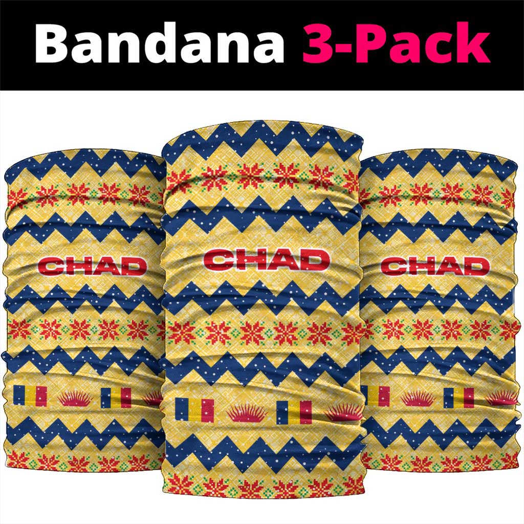 Chad Christmas Neck Gaiter National Coat of Arms, and Festive Motif - African Pride