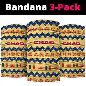 Chad Christmas Neck Gaiter National Coat of Arms, and Festive Motif - African Pride