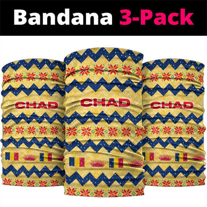 Chad Christmas Neck Gaiter National Coat of Arms, and Festive Motif - African Pride