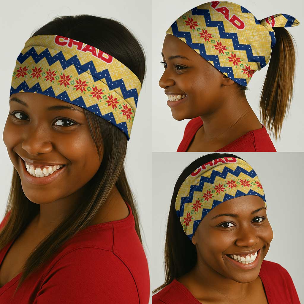 Chad Christmas Neck Gaiter National Coat of Arms, and Festive Motif - African Pride