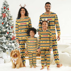 Chad Christmas Pajama Set National Coat of Arms, and Festive Motif - African Pride