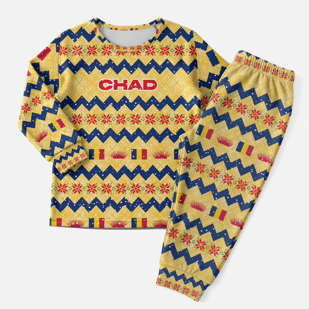 Chad Christmas Pajama Set National Coat of Arms, and Festive Motif - African Pride