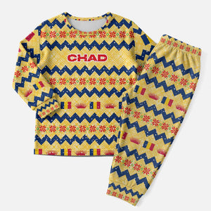 Chad Christmas Pajama Set National Coat of Arms, and Festive Motif - African Pride