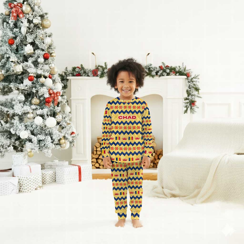 Chad Christmas Pajama Set National Coat of Arms, and Festive Motif - African Pride