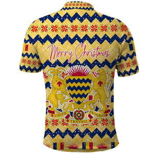 Chad Christmas Polo Shirt National Coat of Arms, and Festive Motif - African Pride