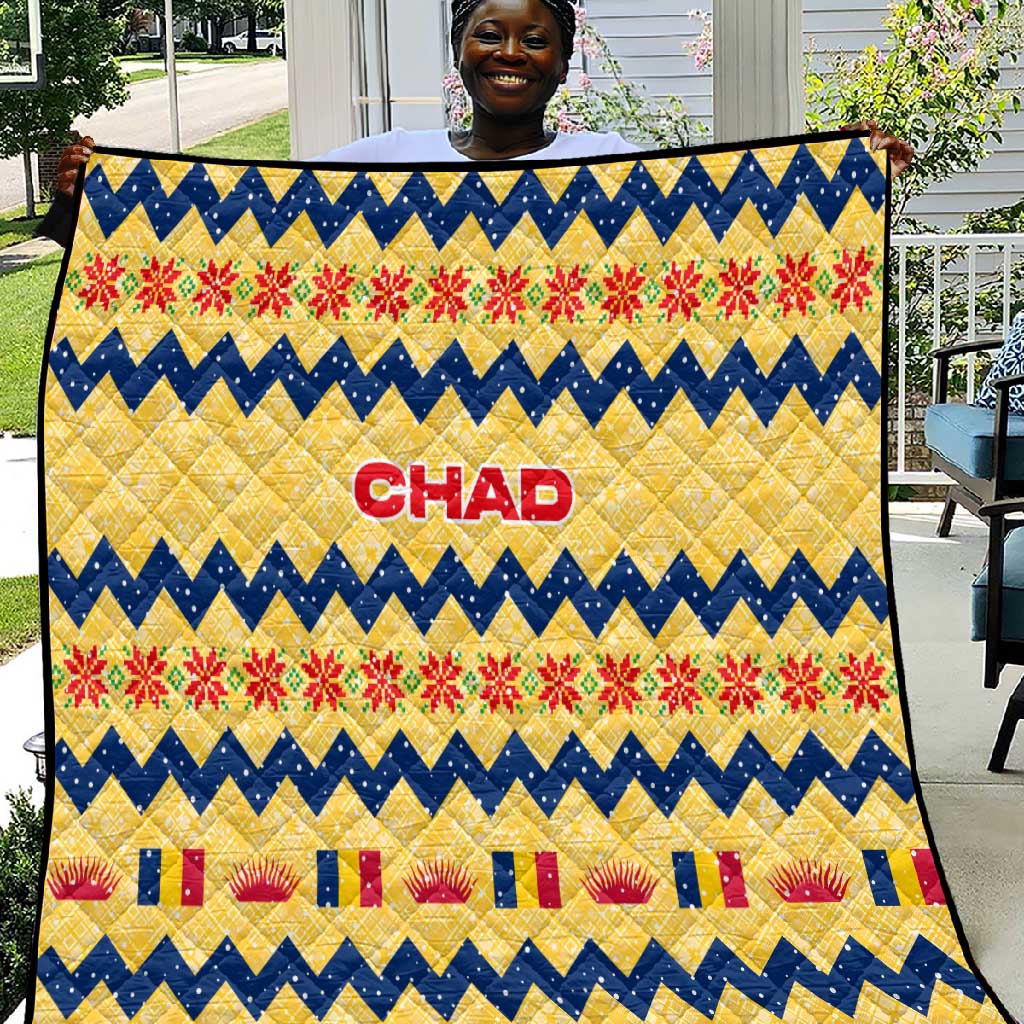 Chad Christmas Quilt National Coat of Arms, and Festive Motif - African Pride