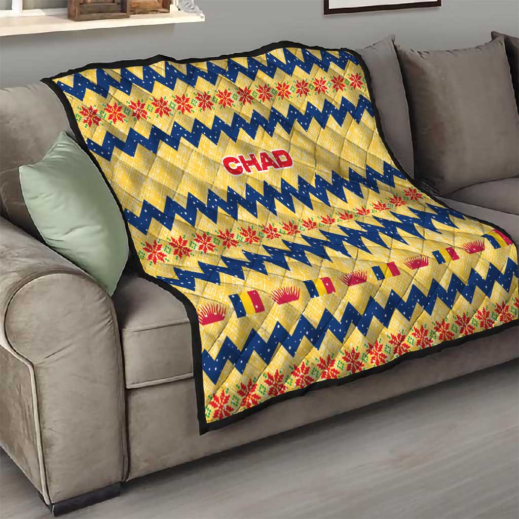 Chad Christmas Quilt National Coat of Arms, and Festive Motif - African Pride