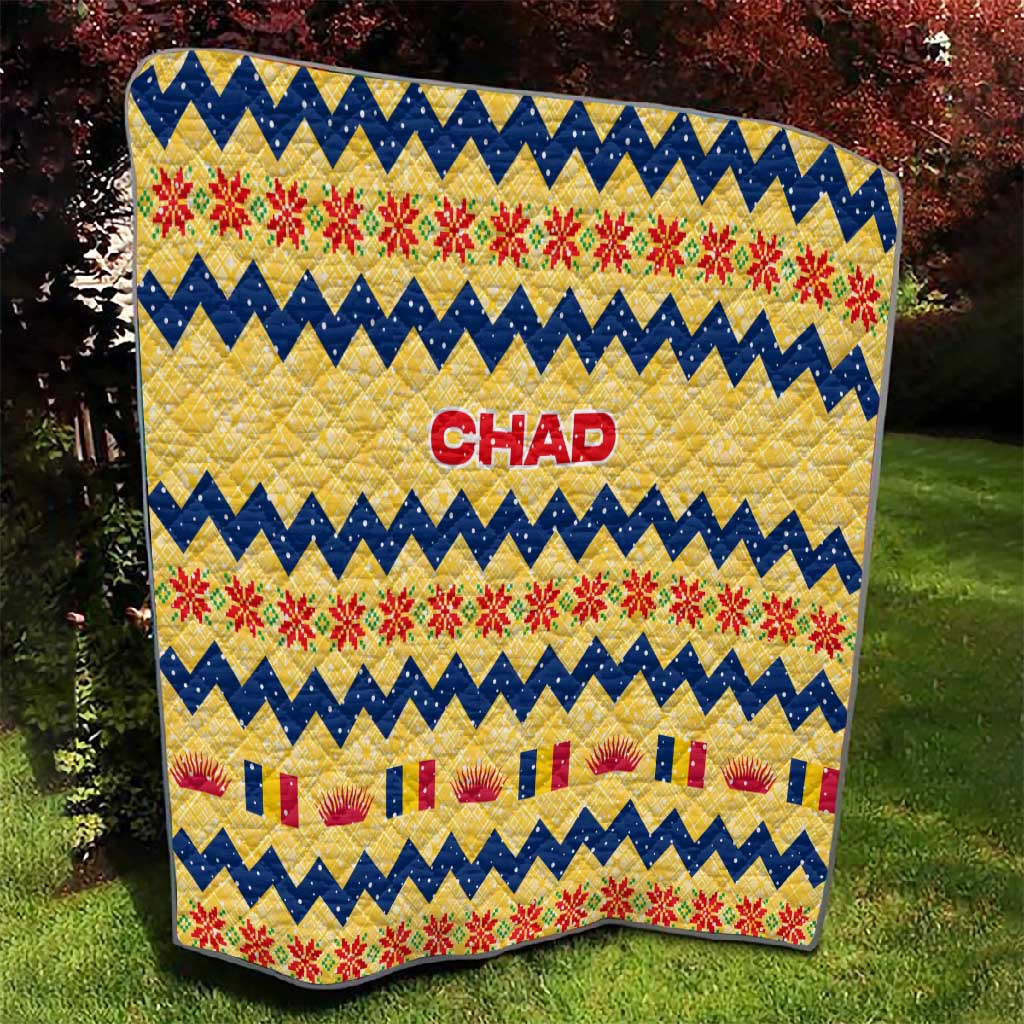 Chad Christmas Quilt National Coat of Arms, and Festive Motif - African Pride
