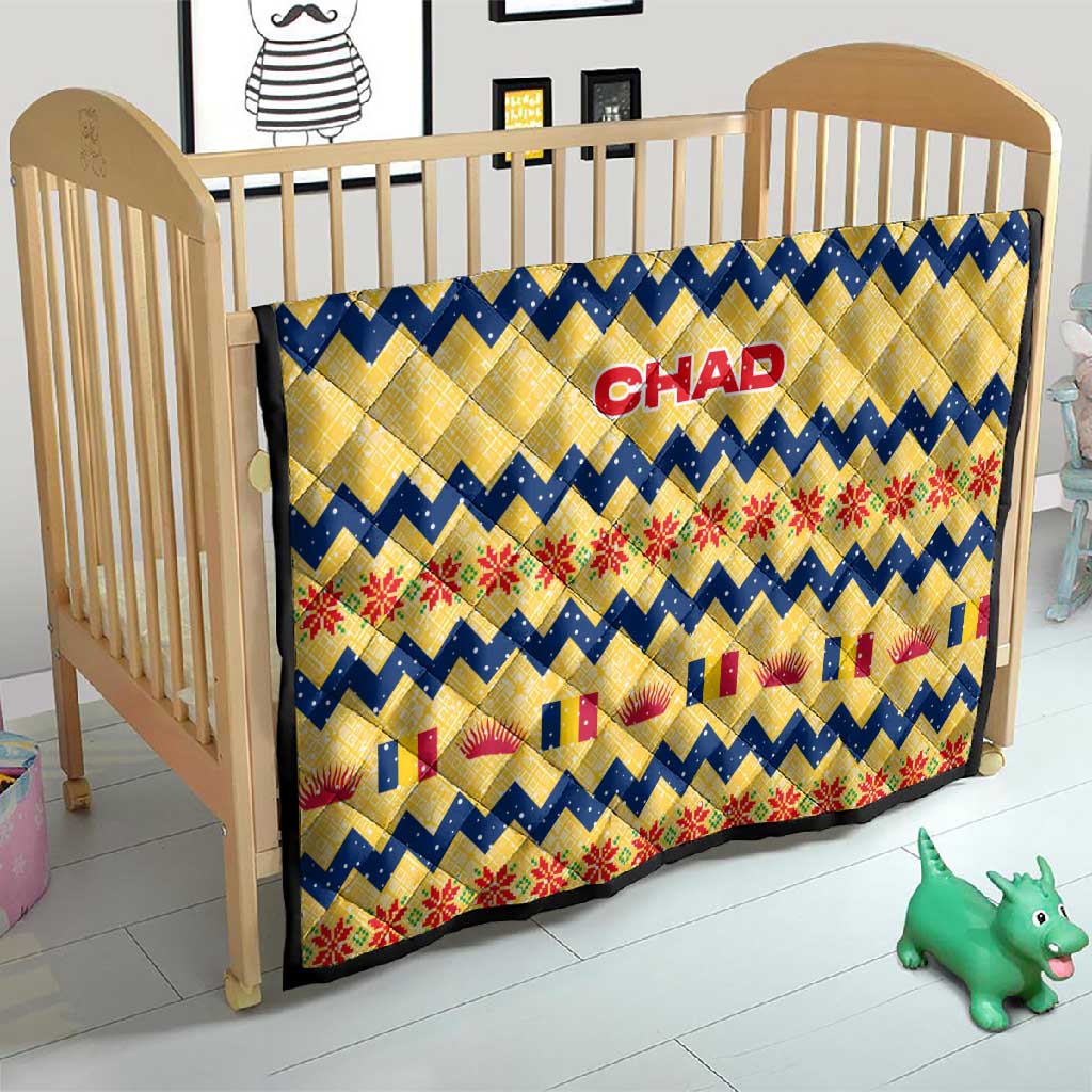Chad Christmas Quilt National Coat of Arms, and Festive Motif - African Pride
