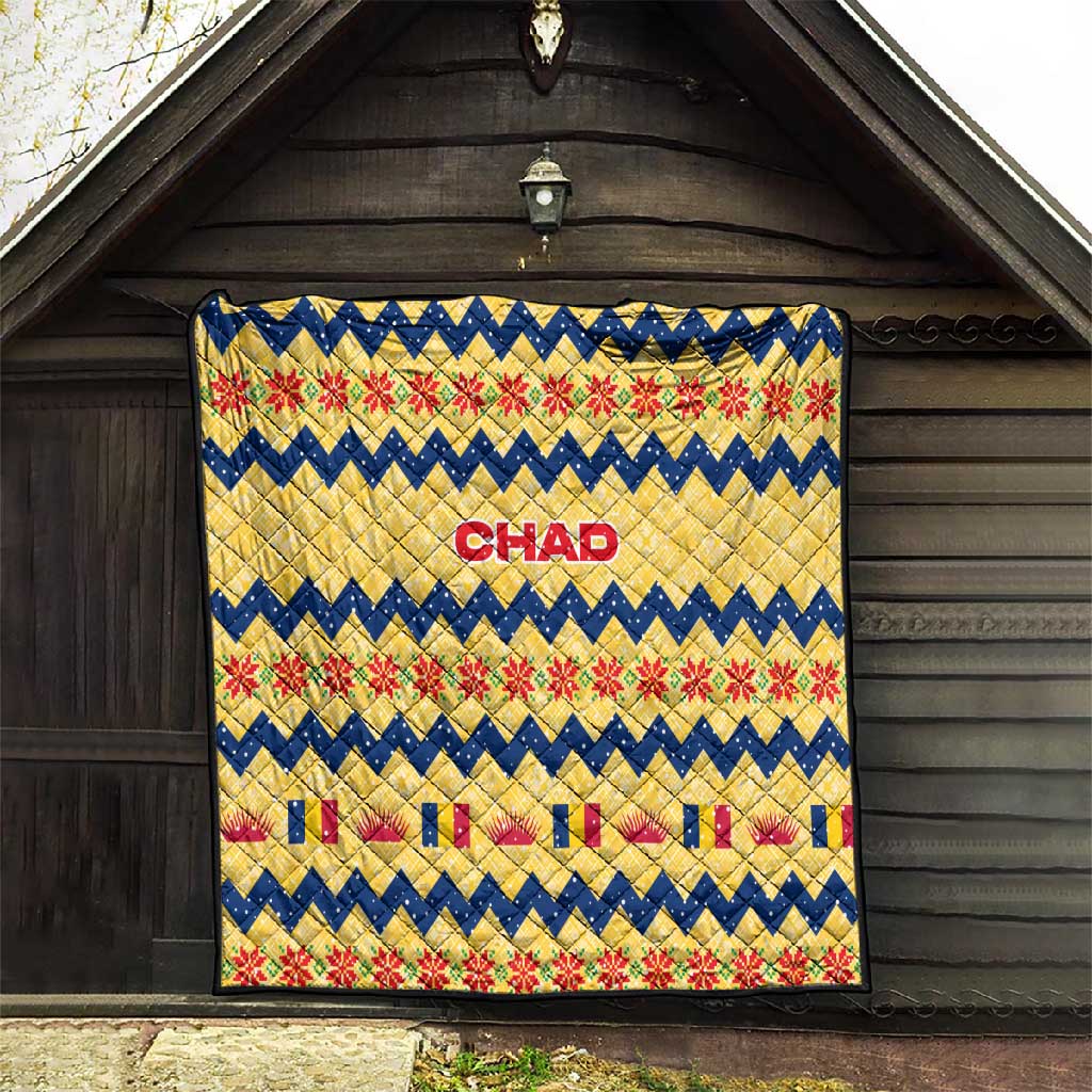 Chad Christmas Quilt National Coat of Arms, and Festive Motif - African Pride