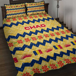 Chad Christmas Quilt Bed Set National Coat of Arms, and Festive Motif - African Pride