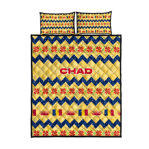 Chad Christmas Quilt Bed Set National Coat of Arms, and Festive Motif - African Pride