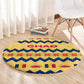 Chad Christmas Round Carpet National Coat of Arms, and Festive Motif - African Pride