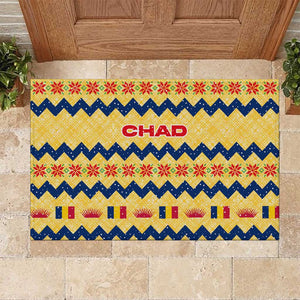 Chad Christmas Rubber Doormat National Coat of Arms, and Festive Motif - African Pride