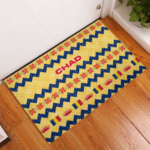 Chad Christmas Rubber Doormat National Coat of Arms, and Festive Motif - African Pride