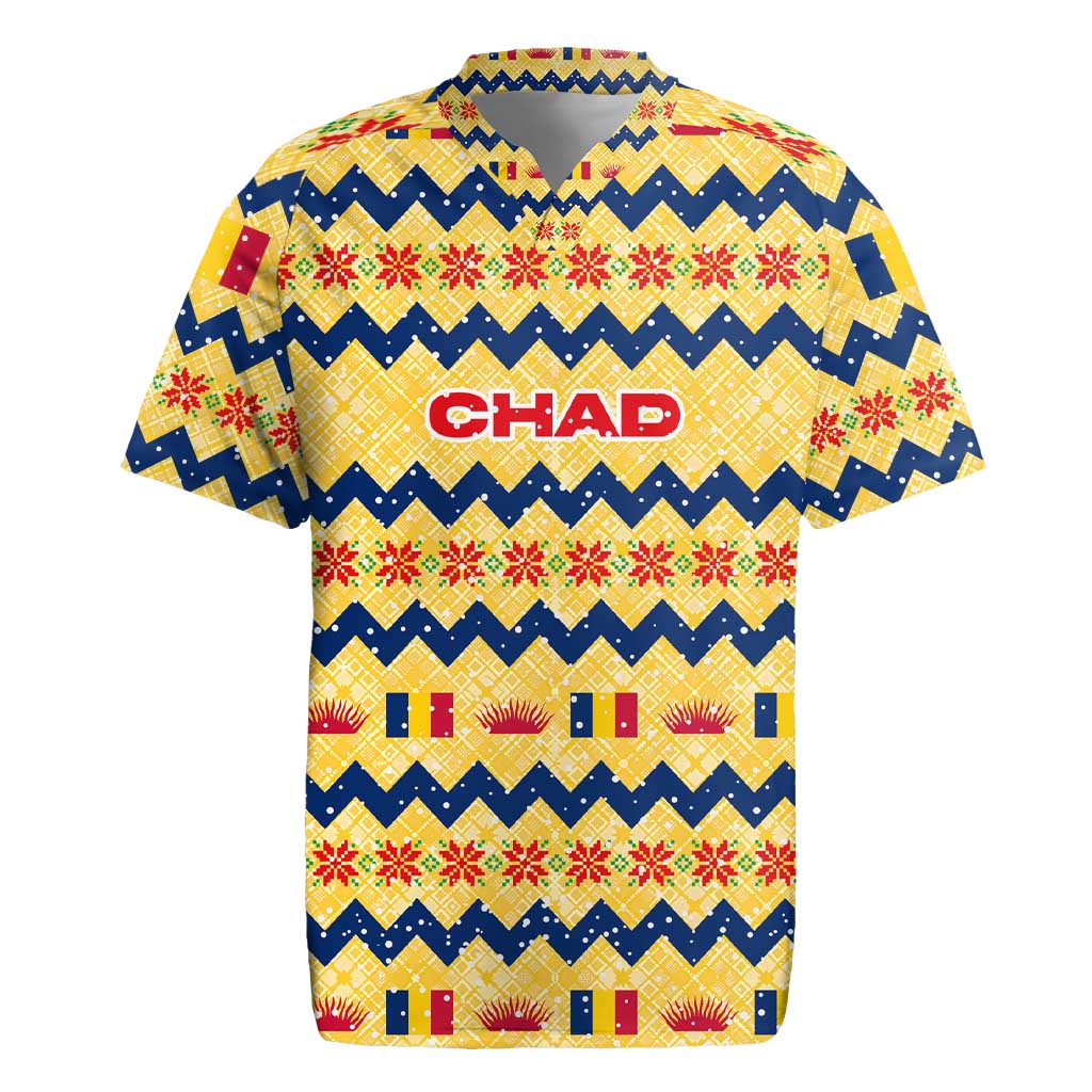Chad Christmas Rugby Jersey National Coat of Arms, and Festive Motif - African Pride