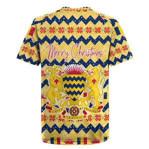 Chad Christmas Rugby Jersey National Coat of Arms, and Festive Motif - African Pride