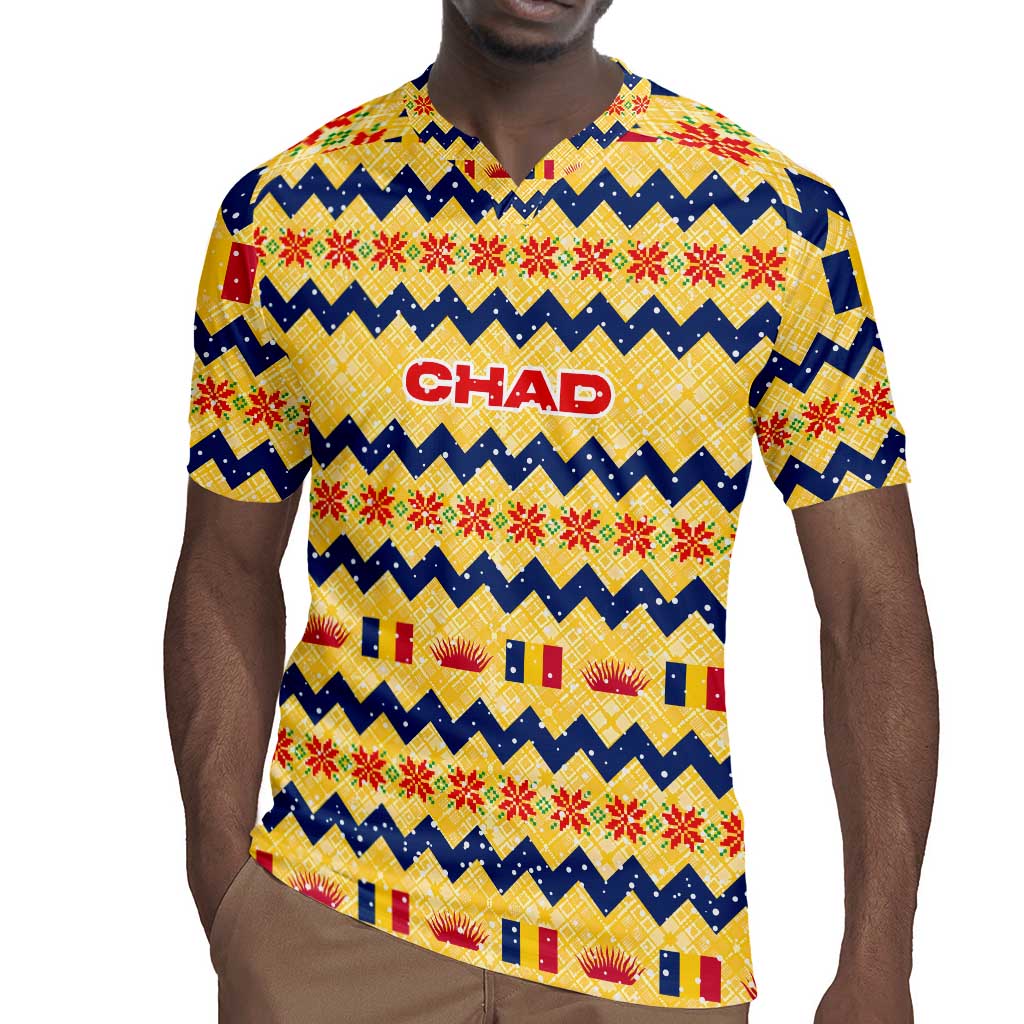 Chad Christmas Rugby Jersey National Coat of Arms, and Festive Motif - African Pride