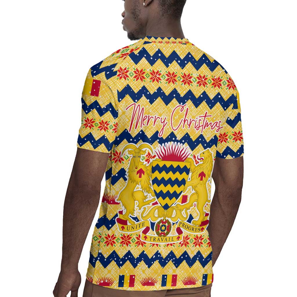 Chad Christmas Rugby Jersey National Coat of Arms, and Festive Motif - African Pride
