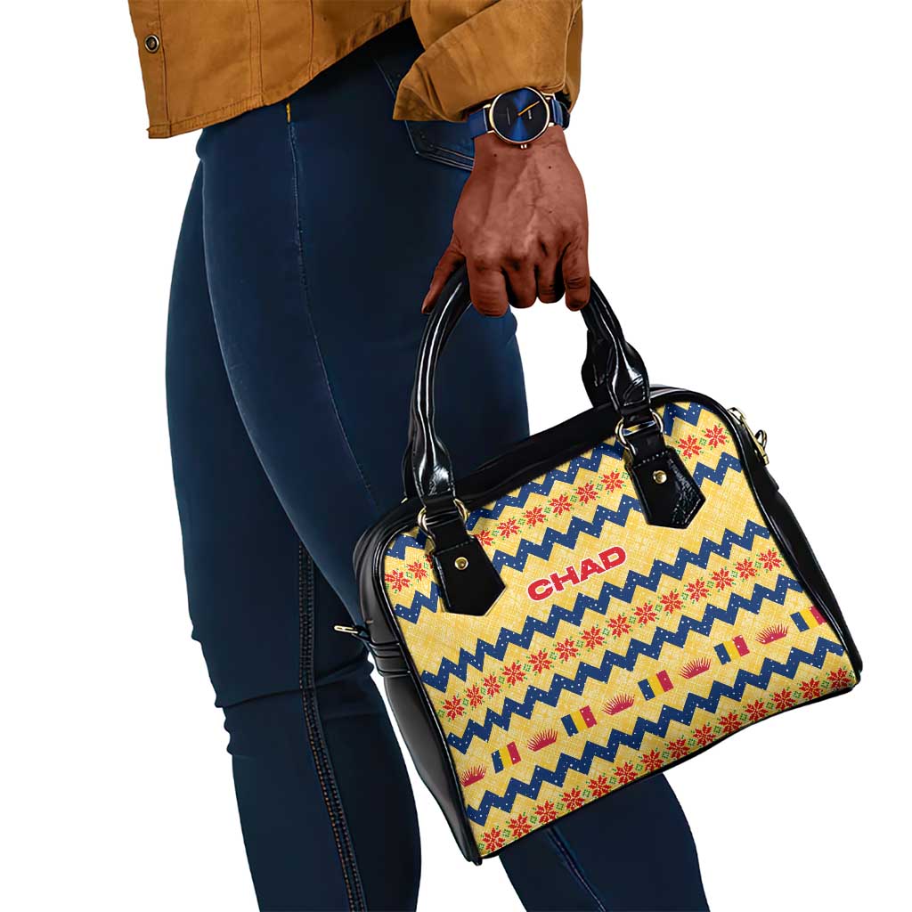 Chad Christmas Shoulder Handbag National Coat of Arms, and Festive Motif - African Pride