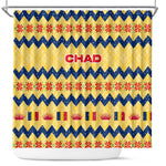 Chad Christmas Shower Curtain National Coat of Arms, and Festive Motif - African Pride