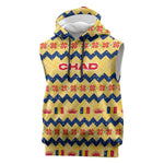 Chad Christmas Sleeveless Hoodie National Coat of Arms, and Festive Motif - African Pride