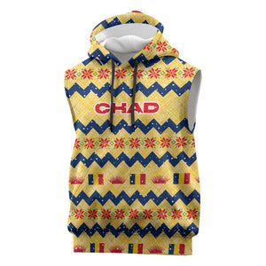 Chad Christmas Sleeveless Hoodie National Coat of Arms, and Festive Motif - African Pride